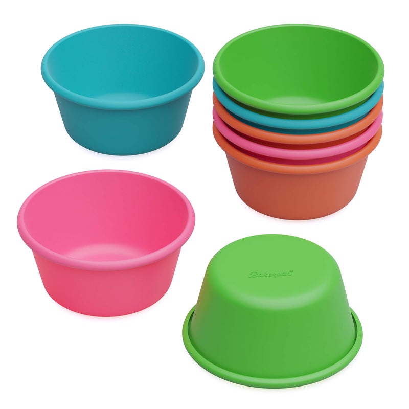 Bakerpan Silicone Jumbo Muffin Cups For Baking, Smooth Large Air Fryer Muffin Cups, 3 1/2 Inch Muffin Baking Cups, Jumbo Cupcake Liners - Set of 8 - Image 1